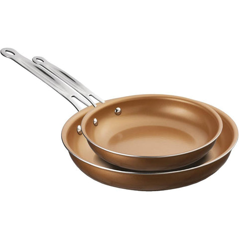 Brentwood Appliances Bfp-2810c 2-piece Nonstick Induction-compatible Copper Fry Pan Set