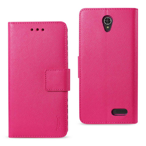 Reiko Grand X3 (z959)/ Warp 7 Wallet Case With Inner Zebra Print In Hot Pink