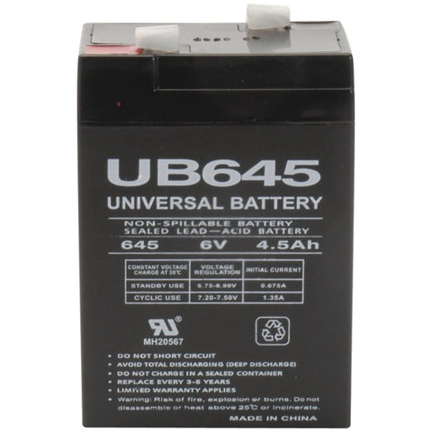 Upg 85998/d5733 Sealed Lead Acid Battery (6v; 4.5ah; Ub645)