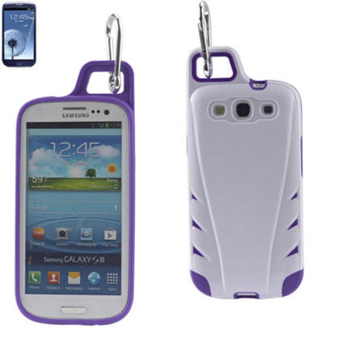 Reiko Samsung Galaxy S3 Dropproof Workout Hybrid Case With Hook In White Purple