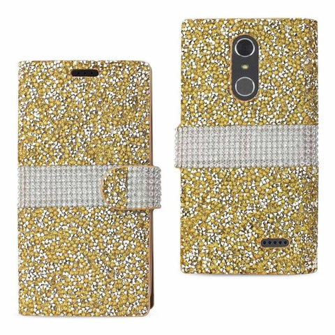 Reiko Grand X 4 Diamond Rhinestone Wallet Case In Gold