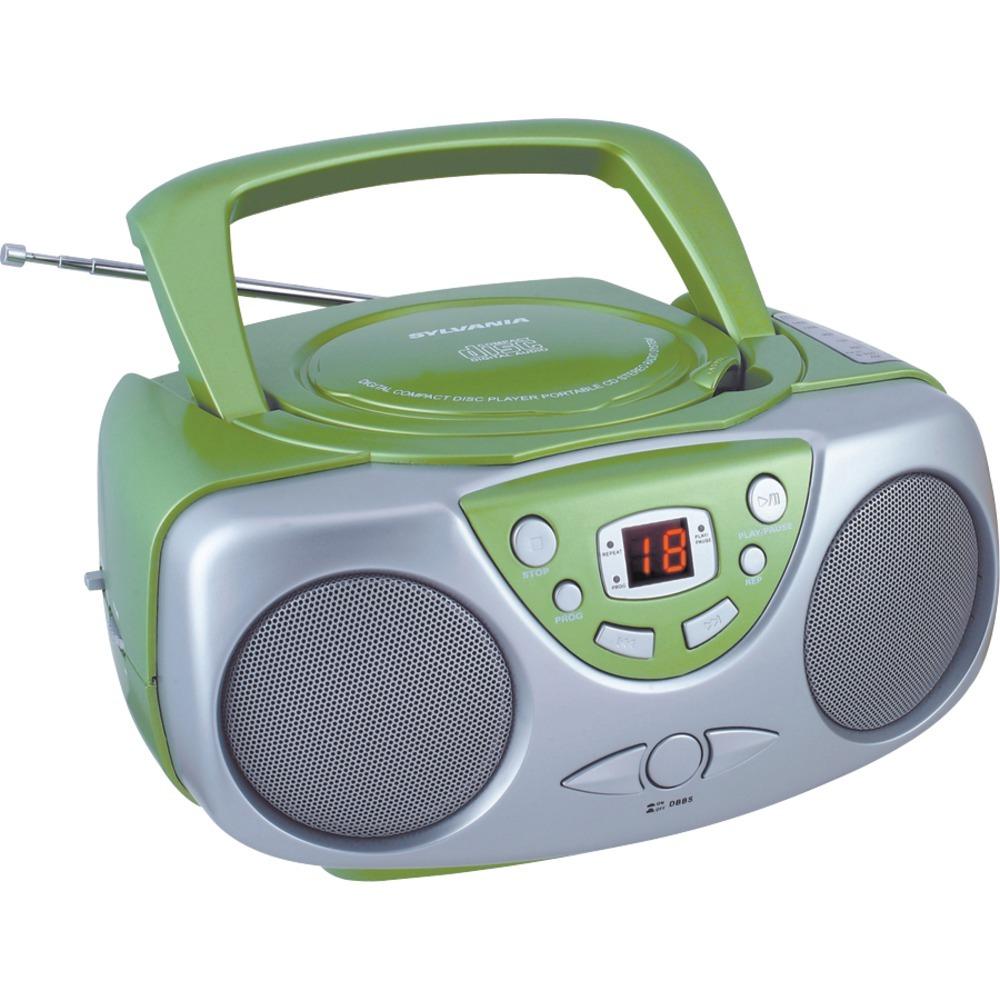 Sylvania Srcd243m Green Portable Cd Boom Box With Am/fm Radio (green)