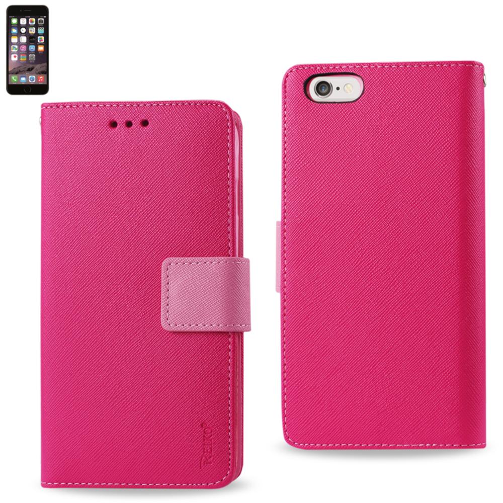 Reiko Iphone 6 Plus 3-in-1 Wallet Case In Hot Pink