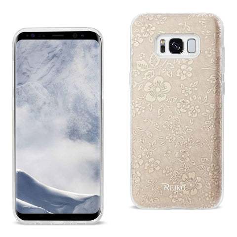 Reiko Samsung Galaxy S8/ Sm Shine Glitter Shimmer Plum Blossom Hybrid Case In Gold