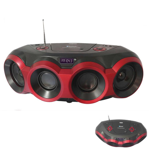 Naxa Electronics Npb-266 Mp3/cd Boombox With Bluetooth (red &amp; Black)