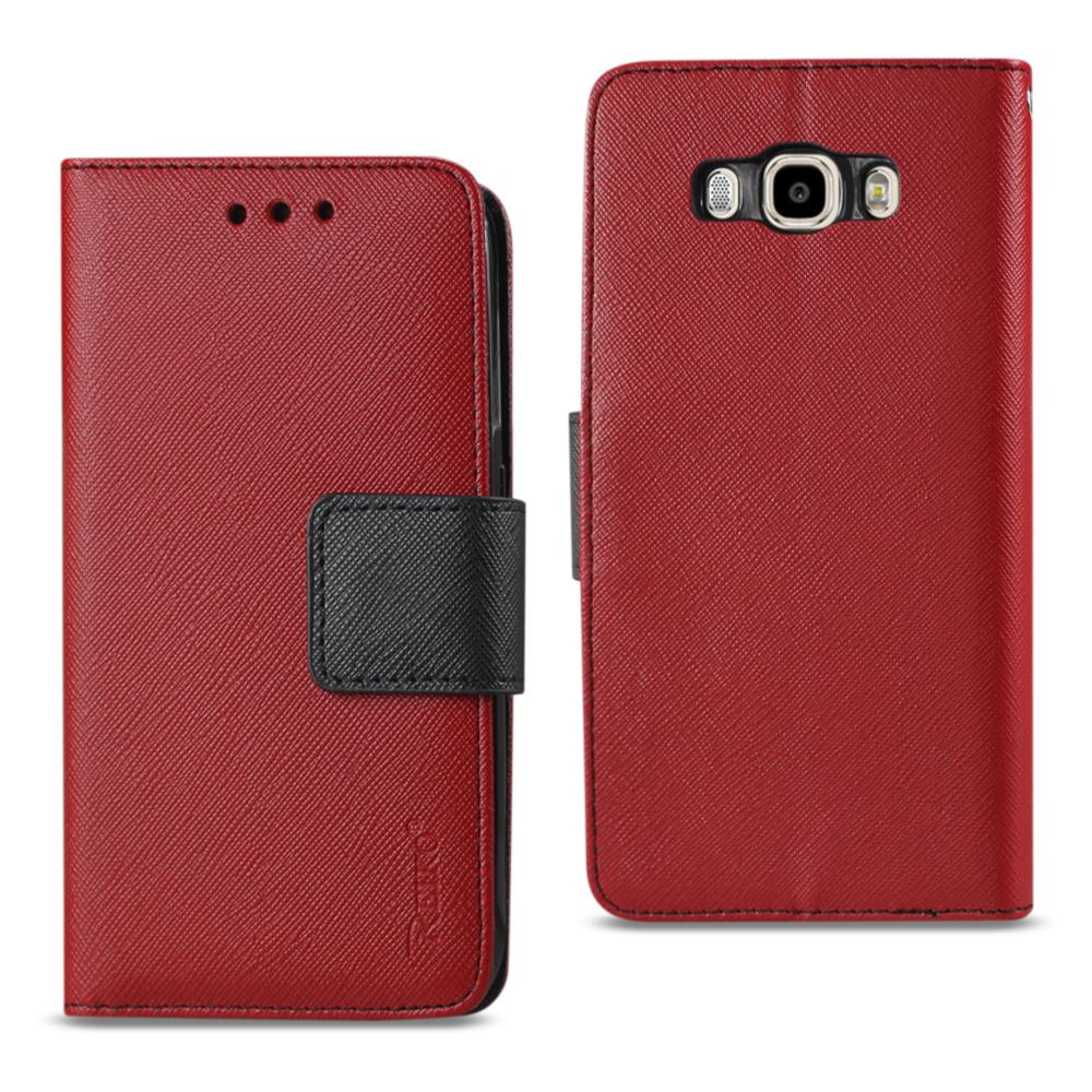 Reiko Samsung Galaxy J7 (2016) 3-in-1 Wallet Case In Red