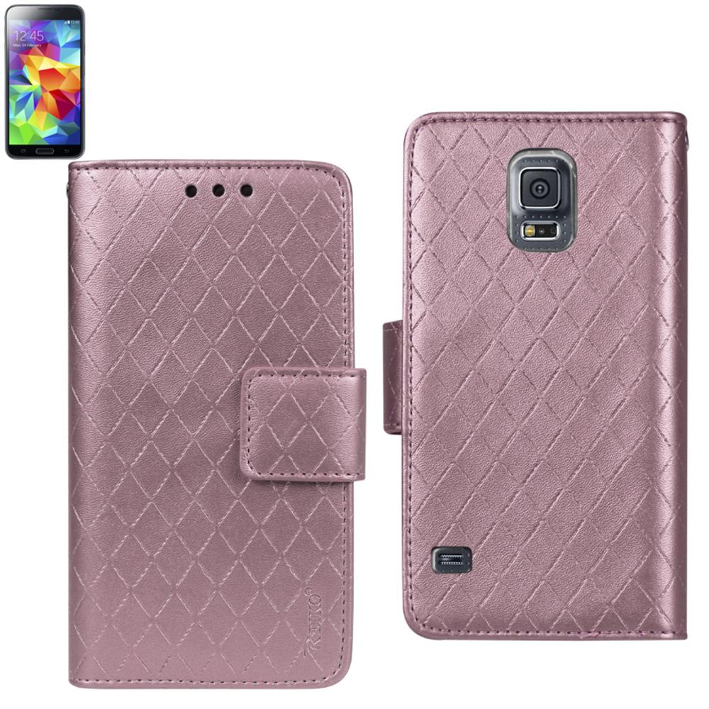 Reiko Samsung Galaxy S5 Rhombus Wallet Case In Pink