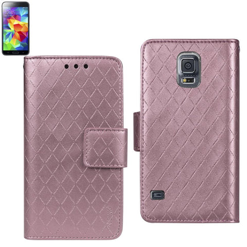 Reiko Samsung Galaxy S5 Rhombus Wallet Case In Pink