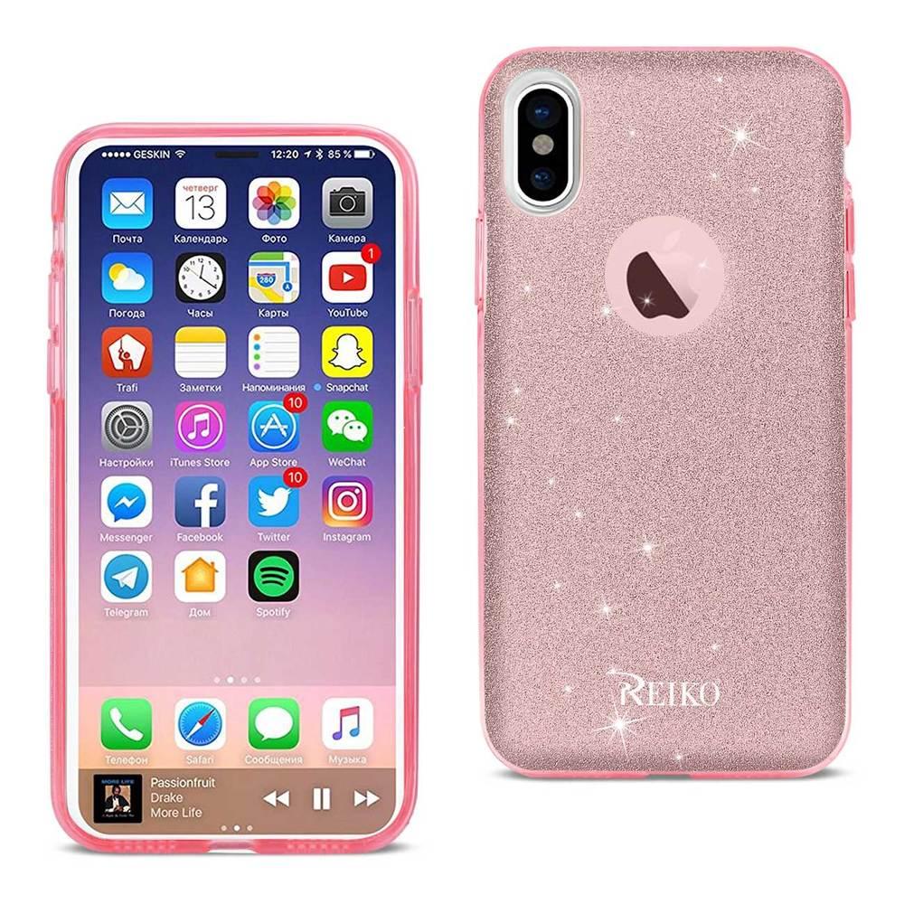 Reiko Iphone X/iphone Xs Clear Bumper Case With Air Cushion Protection In Clear Hot Pink