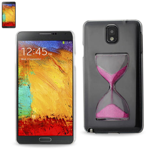 Reiko Samsung Galaxy Note 3 3d Sand Clock Clear Case In Hot Pink