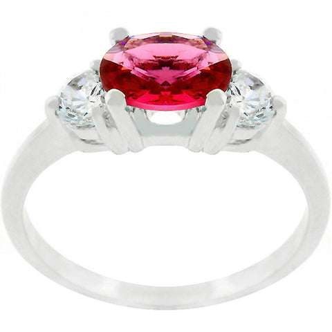 Oval Quartet Cubic Zirconia Ring (size: 10) R07597r-c13-10