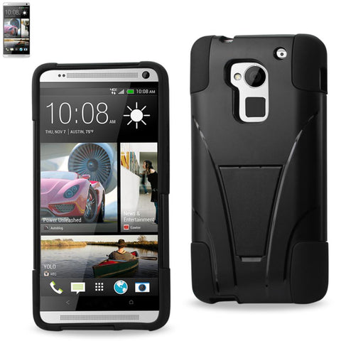 Reiko Htc One Max Hybrid Heavy Duty Case With Kickstand In Black