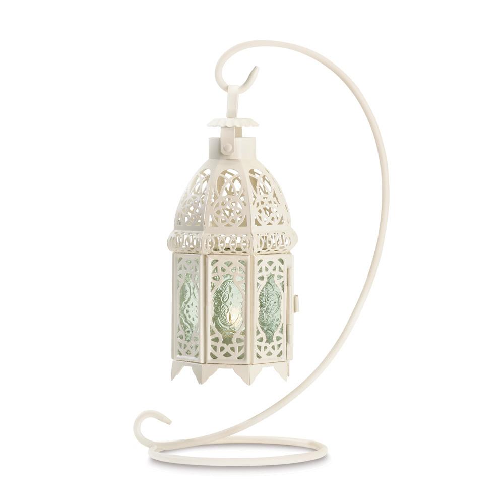 White Fancy Lantern W/stand 10037439