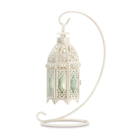 White Fancy Lantern W/stand 10037439