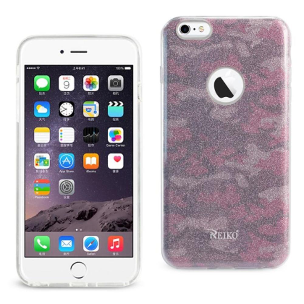 Reiko Iphone 6 Plus/ 6s Plus Shine Glitter Shimmer Camouflage Hybrid Case In Camouflage Hot Pink
