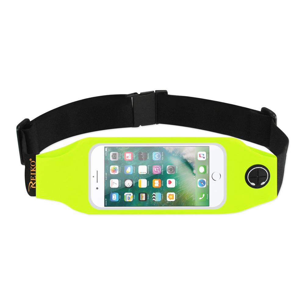 Reiko Running Sport Belt For Iphone 7/ 6/ 6s Or 5 Inches Device With Two Pockets And Led In Green (5x5 Inches)