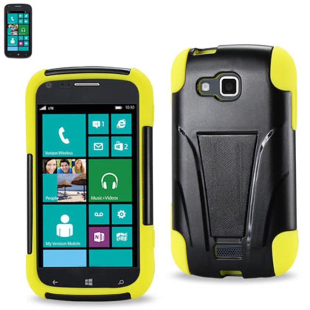 Reiko Samsung Ativ Odyssey Hybrid Heavy Duty Case With Kickstand In Black Yellow