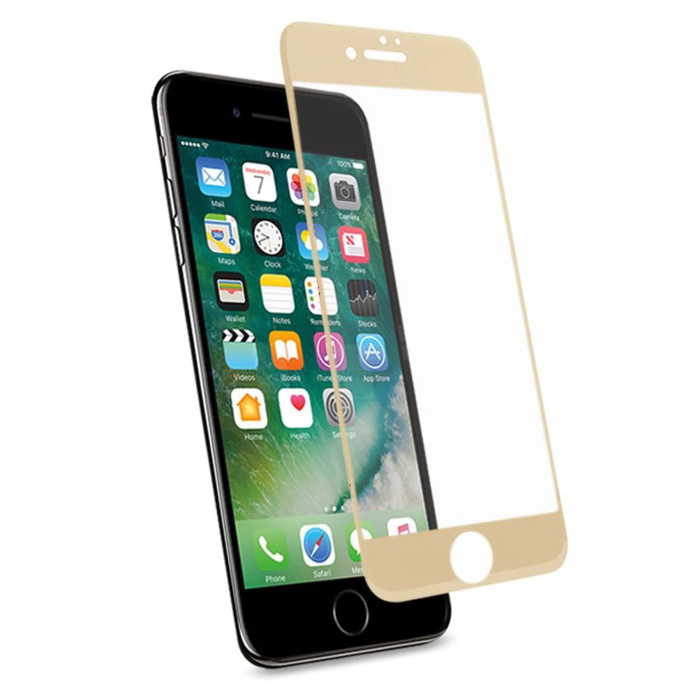 Reiko Iphone 7 Plus 3d Curved Full Coverage Tempered Glass Screen Protector In Gold