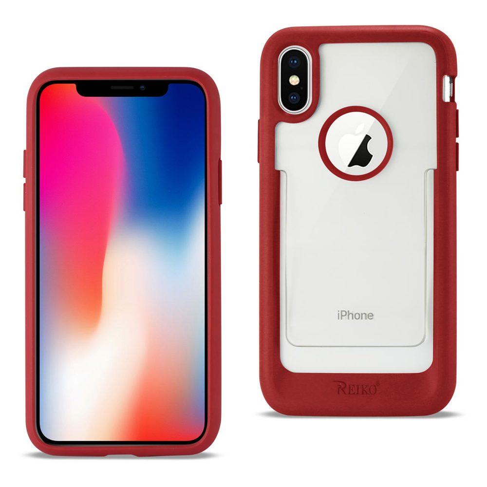 Reiko Iphone X/iphone Xs Belt Clip Polymer Case In Clear Red