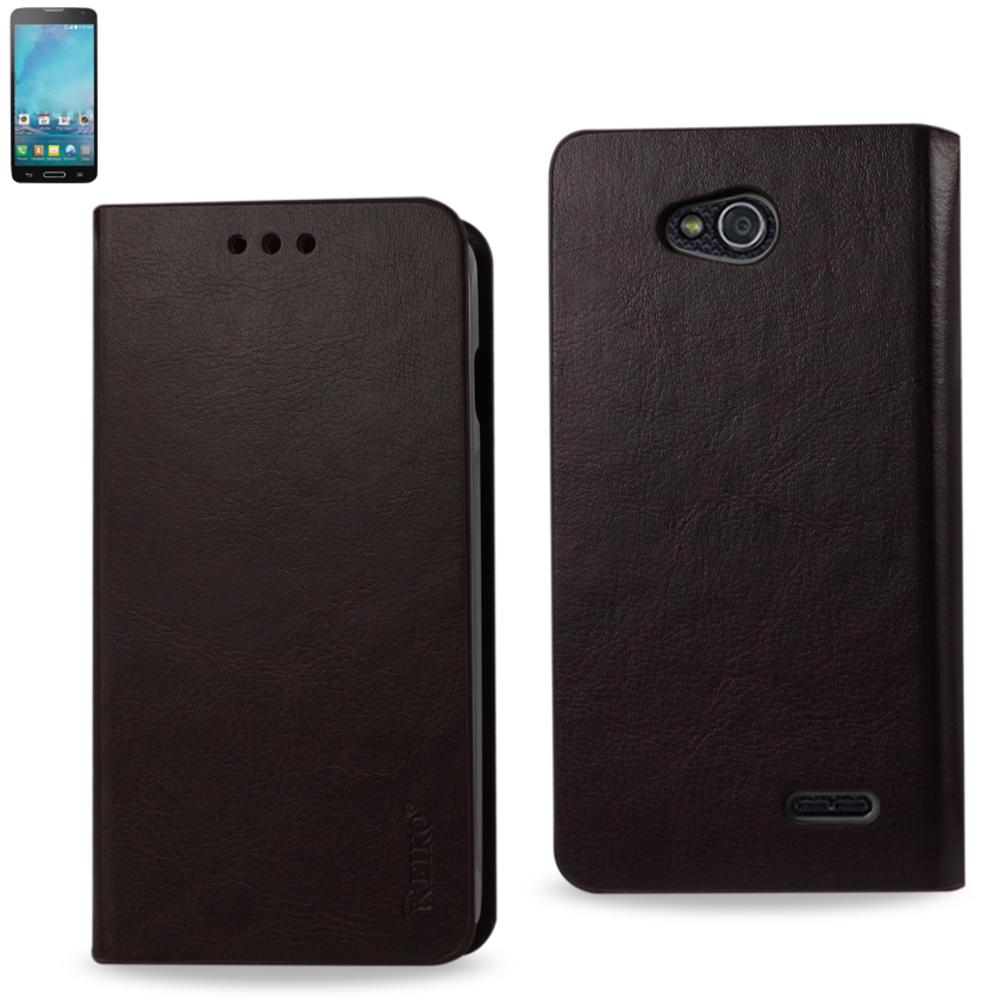Reiko Lg L90 Flip Folio Case With Card Holder In Brown