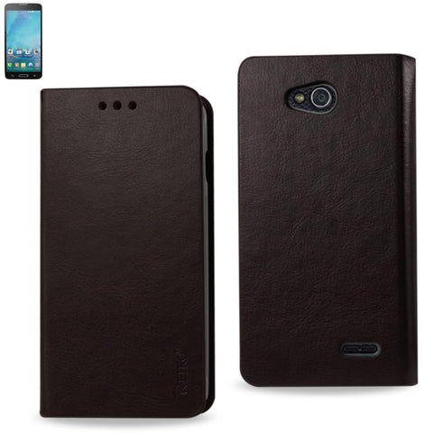 Reiko Lg L90 Flip Folio Case With Card Holder In Brown