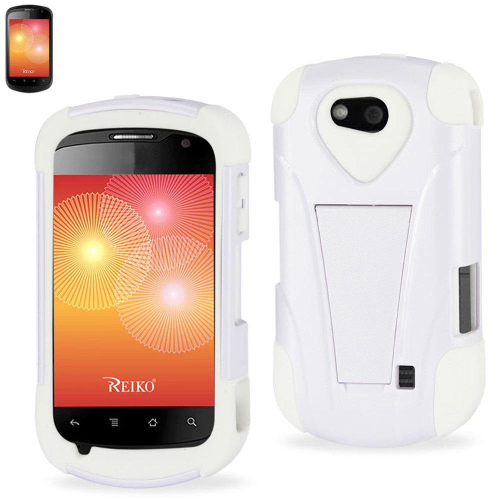 Reiko Zte Groove Hybrid Heavy Duty Case With Kickstand In White