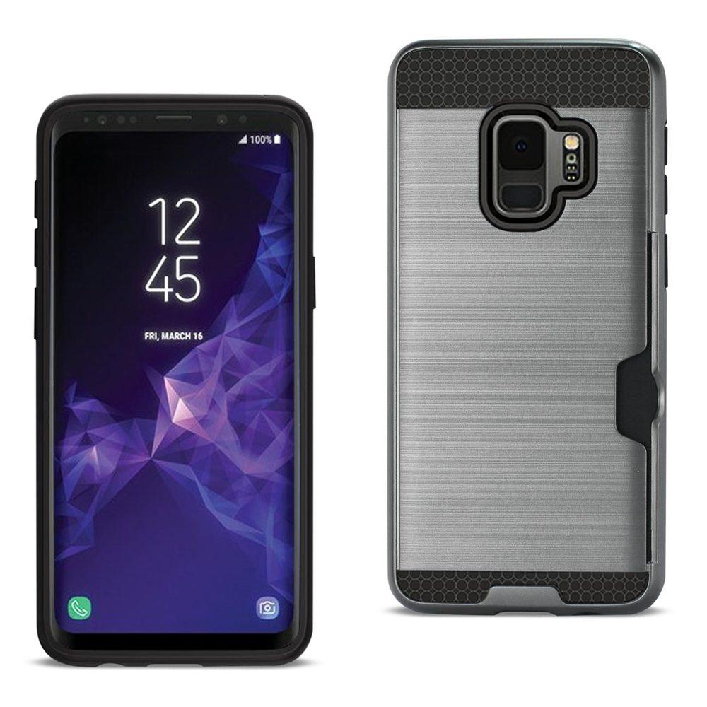 Reiko Samsung Galaxy S9 Slim Armor Hybrid Case With Card Holder In Gray