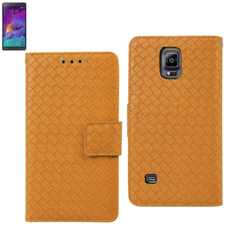 Reiko Samsung Galaxy Note 4 Braided Wallet Case In Yellow