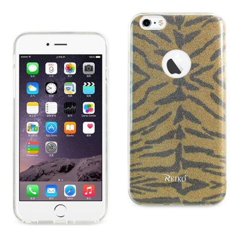 Reiko Iphone 6 Plus/ 6s Plus Shine Glitter Shimmer Tiger Stripe Hybrid Case In Yellow