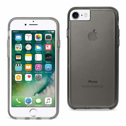 Reiko Iphone 8/ 7 Transparent Tpu Hard Protector Cover With Inner Extra Bumper In Clear Gray