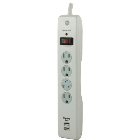 Ge 4-outlet Surge Protector With 2 Usb Ports Jas14090