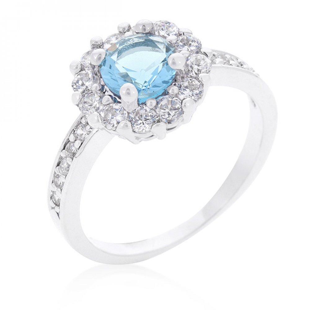 Bella Birthstone Engagement Ring In Blue (size: 09) R08347r-c31-09