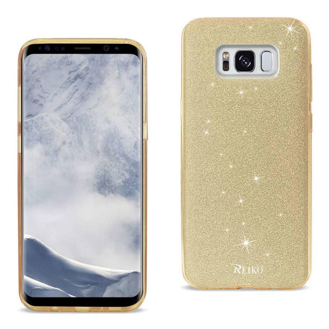 Reiko Samsung Galaxy S8/ Sm Shine Glitter Shimmer Leopard Hybrid Case In Gold