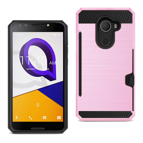 Reiko Alcatel Walters Slim Armor Hybrid Case With Card Holder In Pink