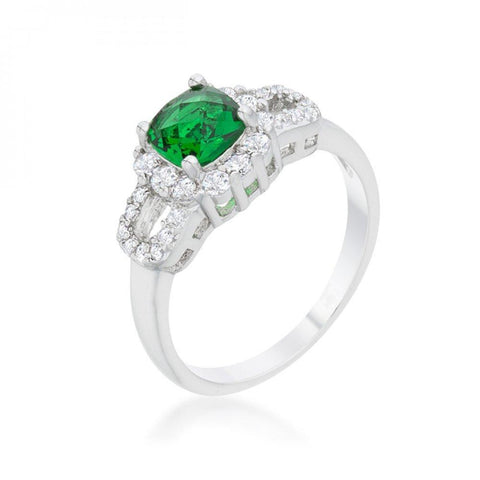 Liz 1.1ct Emerald Cz Rhodium Classic Ring (size: 06) R08453r-c40-06