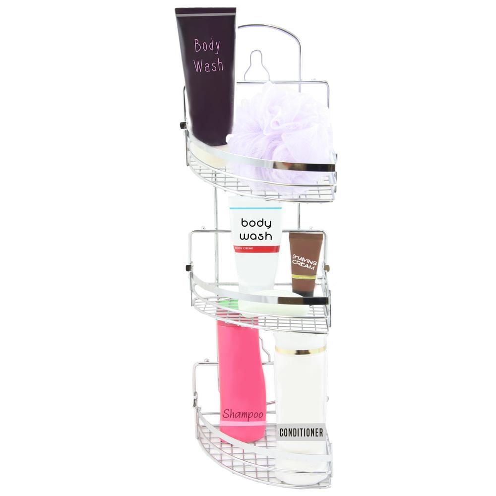 Elama Three Tier Shower Caddy In Chrome