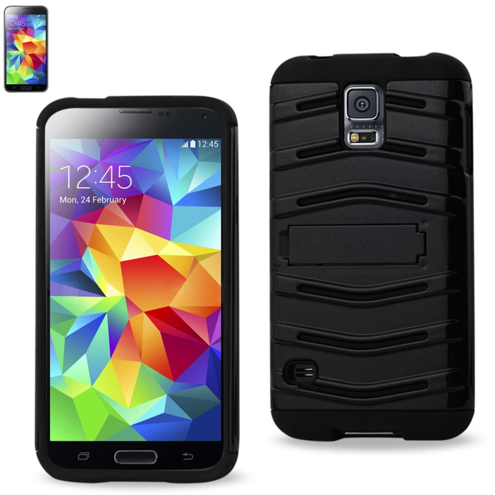 Reiko Samsung Galaxy S5 Hybrid Fishbone Case With Kickstand In Black