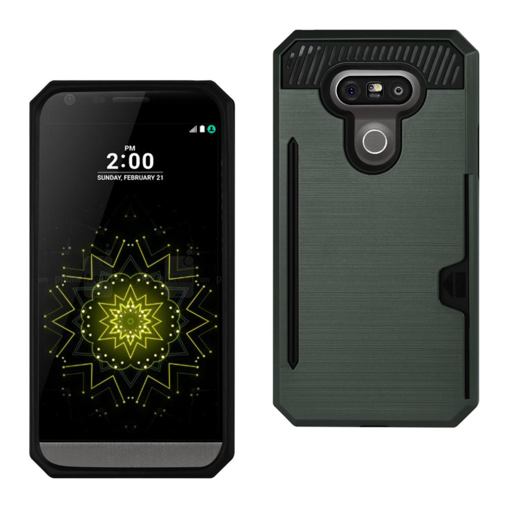 Reiko Lg G5 Slim Armor Hybrid Case With Card Holder In Gray
