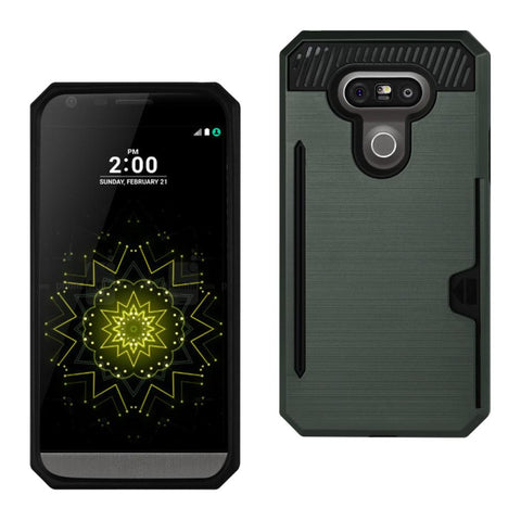 Reiko Lg G5 Slim Armor Hybrid Case With Card Holder In Gray