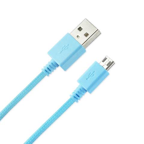 Reiko Braided Micro Usb Data Cable 3.3 Feet In Navy