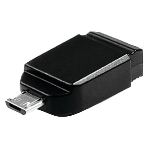 Verbatim 32GB Nano USB Flash Drive with USB OTG Micro Adapter - Black