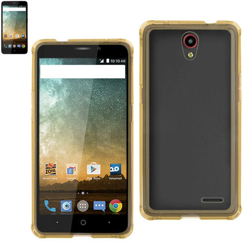 Reiko Zte Prestige Clear Bumper Case With Air Cushion Protection In Clear Gold