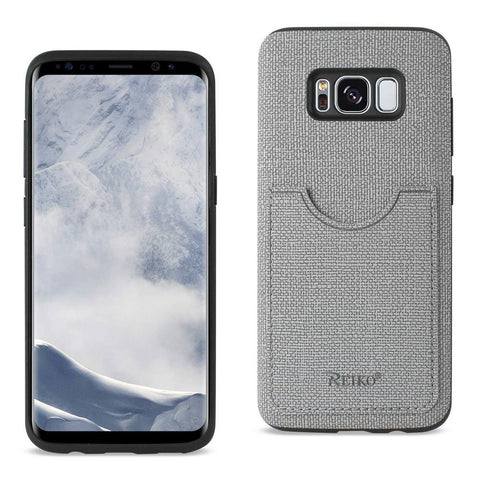 Reiko Samsung Galaxy S8/ Sm Anti-slip Texture Protective Cover With Card Slot In Gray