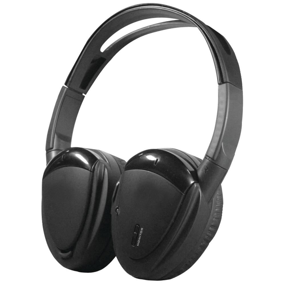 Power Acoustik Hp-900s 2-channel Rf 900mhz Wireless Headphones With Swivel Earpads