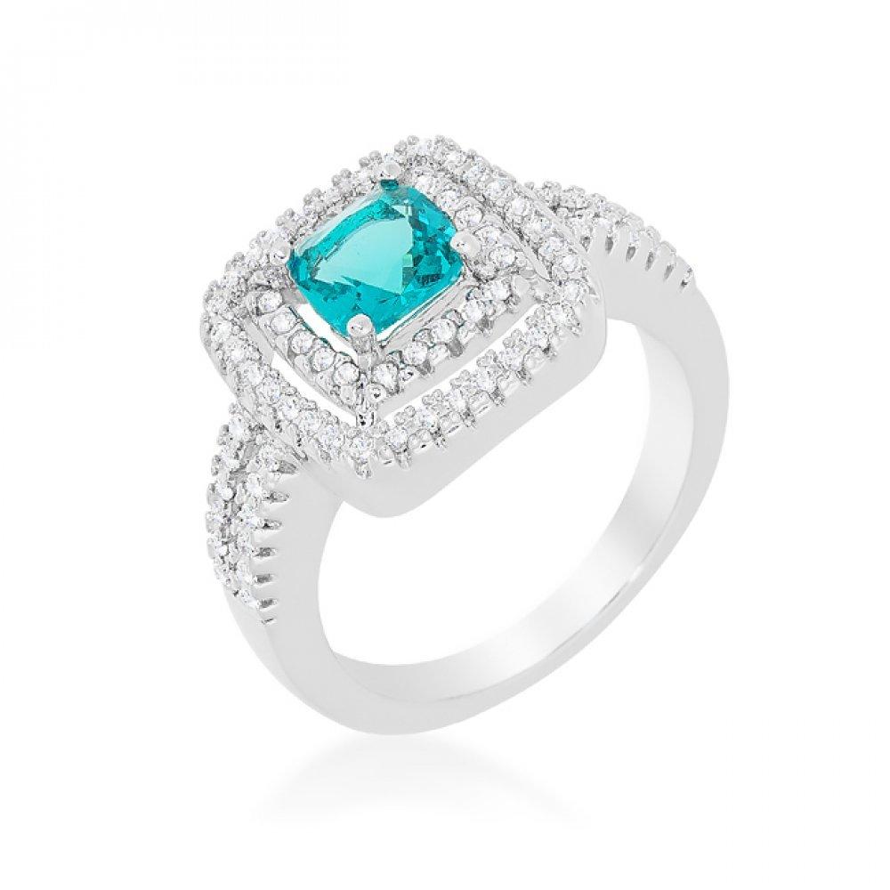 Micro-pave Aqua Vintage Ring (size: 07) R08395r-c32-07