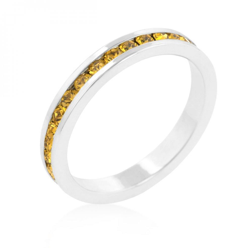 Stylish Stackables With Yellow Crystal Ring (size: 05) R01147r-v61-05