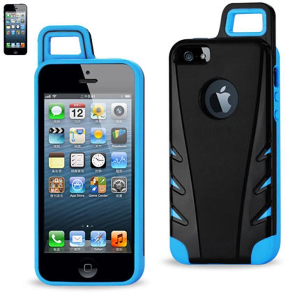 Reiko Iphone 5/5s/se Dropproof Workout Hybrid Case With Hook In Black Navy