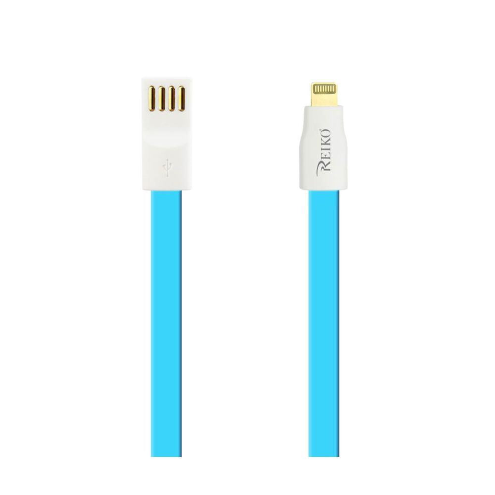Reiko Iphone 6 Flat Magnetic Gold Plated Usb Data Cable 0.7 Foot In Blue