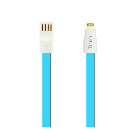 Reiko Iphone 6 Flat Magnetic Gold Plated Usb Data Cable 0.7 Foot In Blue