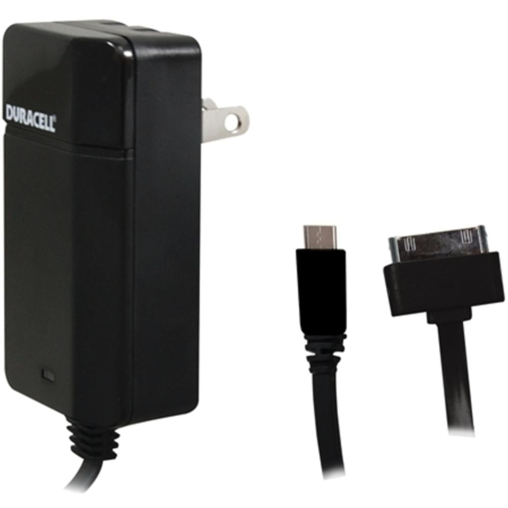 Duracell Pro154 Universal Ac Charger With 6 Feet Micro Usb To 30-pin Cable - Black